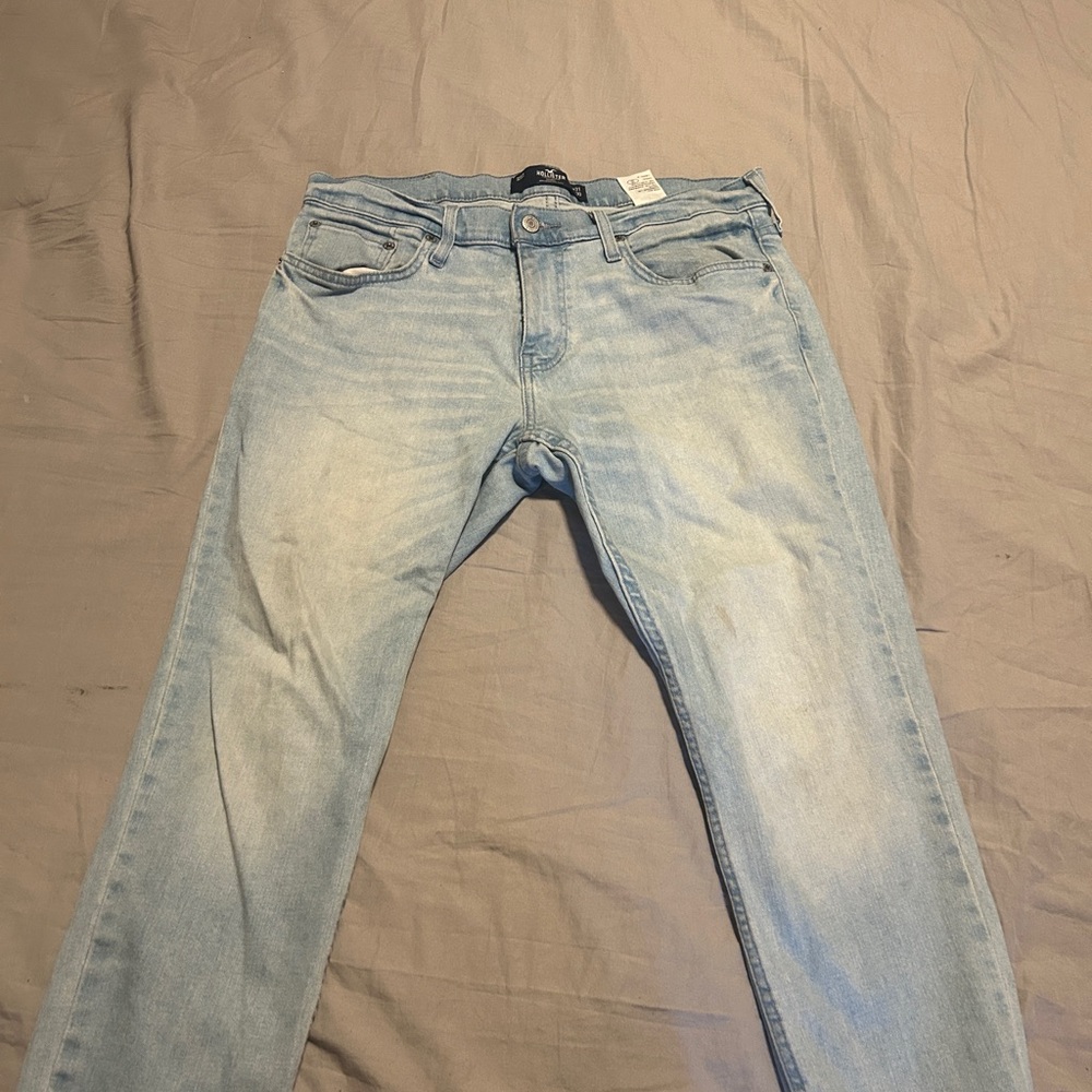 Men's Light Blue Jeans cropped bottom